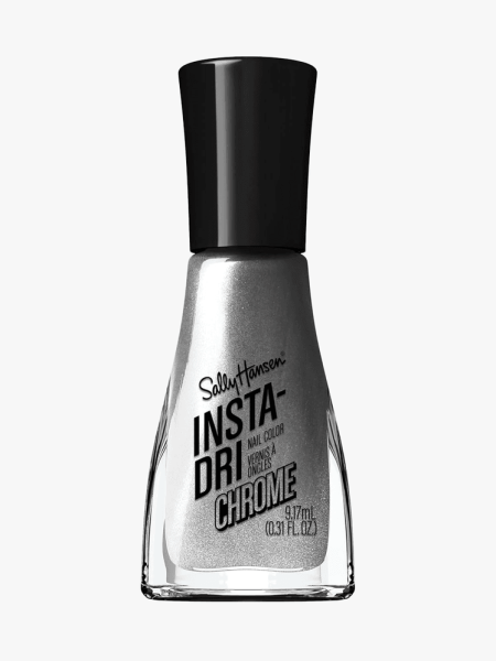 Sally Hansen Insta-Dri Chrome Nail Polish Steel The Show in branded component on a light gray background